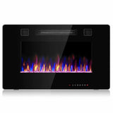 Electric Fireplace Recessed Ultra Thin Wall Mounted Heater