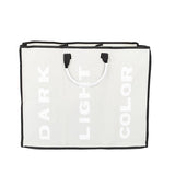 Portable Three Lattice Large Capacity Laundry Basket, Light Gray