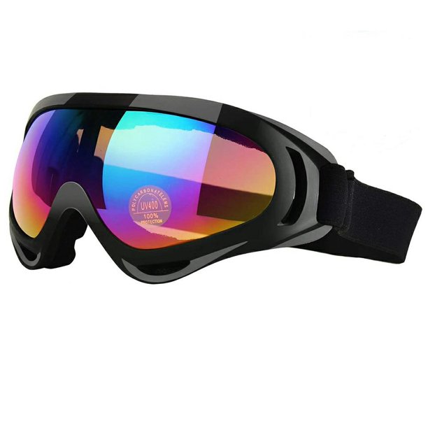 SUGIFT 26 Black Frame/Clear Lens Adult MX Off-Road Snowmobile, Snowboard, Ski Goggles,Black