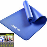 SKONYON Yoga Mat, All-Purpose 2/5-Inch High Density Foam Exercise Yoga Mat Anti-Tear with Carrying Strap, Blue