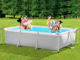 SKONYON Above Ground Swimming Pool 10 ft x 6.8 ft Outdoor Rectangular Metal Frame Pool for Kids and Adults, Family Swimming Pools Above Ground for Backyard Garden Patio (Pool Only)