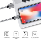 4Pack[3/6/6/10ft] Nylon Braided iPhone Charger Lightning Cable Fast Charging&Syncing Long Cord Compatible iPhone 11Pro Max/11Pro/11/XS/Max/XR/X/8/8P/7 and More