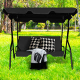 3-Person Outdoor Patio Swing Chair with Removable Cushion and Coated Steel Frame
