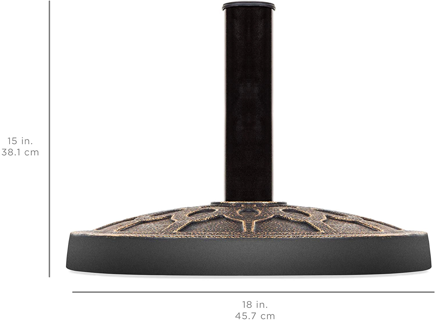 27.5 lbs. Circle Weave Round Resin Patio Umbrella Base in Antique Bronze