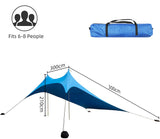 10 ft. x 10 ft. Portable Beach Canopy Tent Shelter with Sand Anchor Carry Bag, Blue