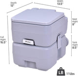 5 Gal. Portable Toilet RV Camping Travel Toilet in Gray