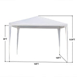 10 ft. x 10 ft. White Canopy Tent Heavy-Duty Wedding Party Tent Canopy with 3 Removable Side Walls