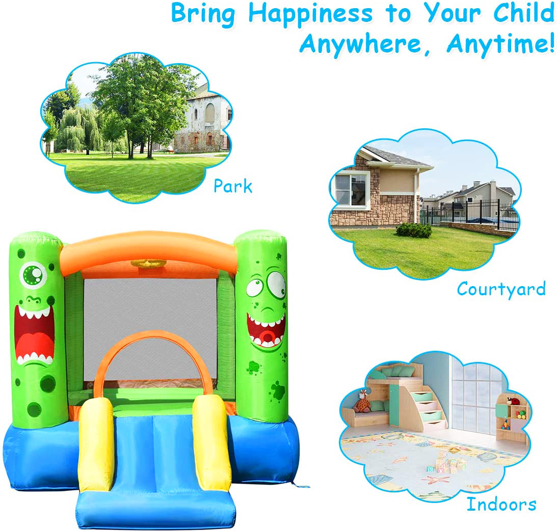 Multi-Color Bounce House with Carry Case and Blower