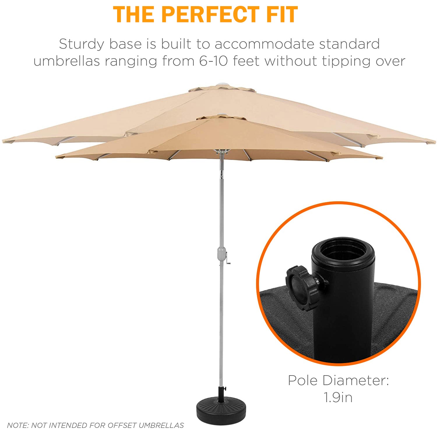20 in. Round Plastic Patio Umbrella Base in Black