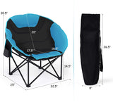 Folding Blue Steel Moon Camping Chair with Carrying Bag