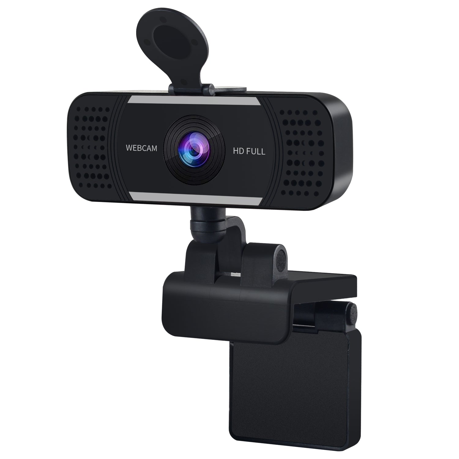 1080P Web Camera, HD Webcam with Microphone & Privacy Cover, 110-degree Wide Angle, Plug and Play