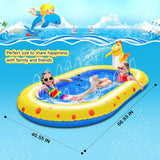 Inflatable Sprinkler Pool for Kids 3 in 1 Baby Pool Outdoor Splash Pad for Toddlers Fun Water Toys for Babies Children Boys Girls Backyard
