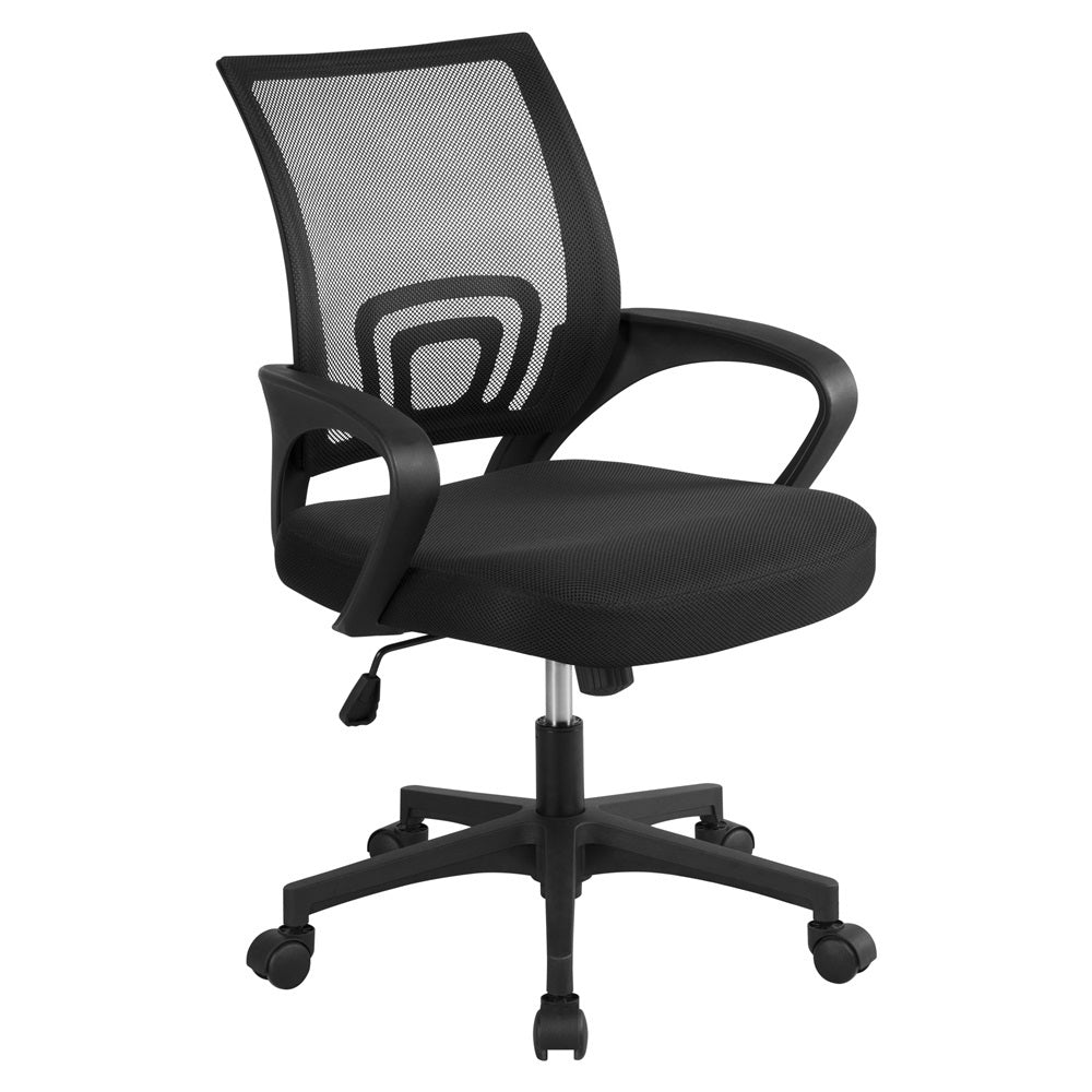 SKONYON Office Chair Adjustable Mid Back Mesh Swivel Office Chair with Armrests