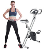 SKONYON Folding Magnetic Upright Exercise Bike with Pulse