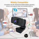 Webcam with Microphone, Webcam 1080P HD USB Computer Webcam Plug and Play