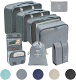 Packing Cubes ,8pcs Compression Packing Cubes as Suitcase Organizer Bags set of Travel Essentials (gray)
