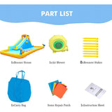 Multi-Colored Inflatable Water Slide Park Heavy-Duty Nylon Bounce House for Outdoor Fun with Air Pump & Carrying Case