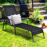 Black Steel Outdoor Chaise Lounge (2-Pack)