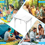 26 in. H Rectangle Aluminum Folding Portable Outdoor Picnic Table