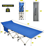 Twin Heavy-Duty Foldable Camping Cot with Carrying Bag