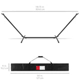 10 ft. Fabric Cotton Hammock Bed w/ Space Saving Steel Stand, Tropical (450 lbs. Capacity- Premium Carry Bag Included)
