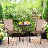 Mix and Match Stackable Brown Steel Sling Outdoor Patio Dining Chair in Brown (2-Pack)
