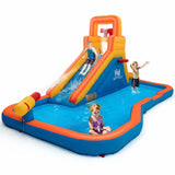SKONYON Inflatable Water Bouncer with Climbing Wall and Ball Hoop