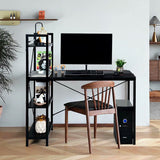 Computer Desk SKONYON 47.5 in Writing Study Computer Desk with 4-Tier Shelves