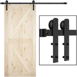 6.6 FT Sliding Barn Door Hardware Kit, Easy to Install, Perfect for Kitchen, Living Room, Bathroom, Fit 1 3/8"-1 3/4" Thickness Door Panel, Black