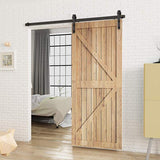 8ft Heavy Duty Sliding Barn Door Hardware Kit(J Shape)