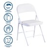 SKONYON Premium Vinyl Padded Metal Folding Chair (4 Pack), White