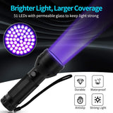 UV Flashlight 51 LED 395 Nm Ultraviolet Blacklight Pet Urine Detector Dry Stains and Bed Bugs Detector