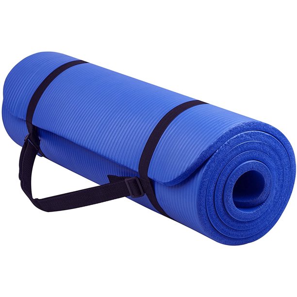 SKONYON 2/5-Inch Extra Thick Yoga Mat£¬High Density Foam Exercise Mat with  Carrying Strap,Blue
