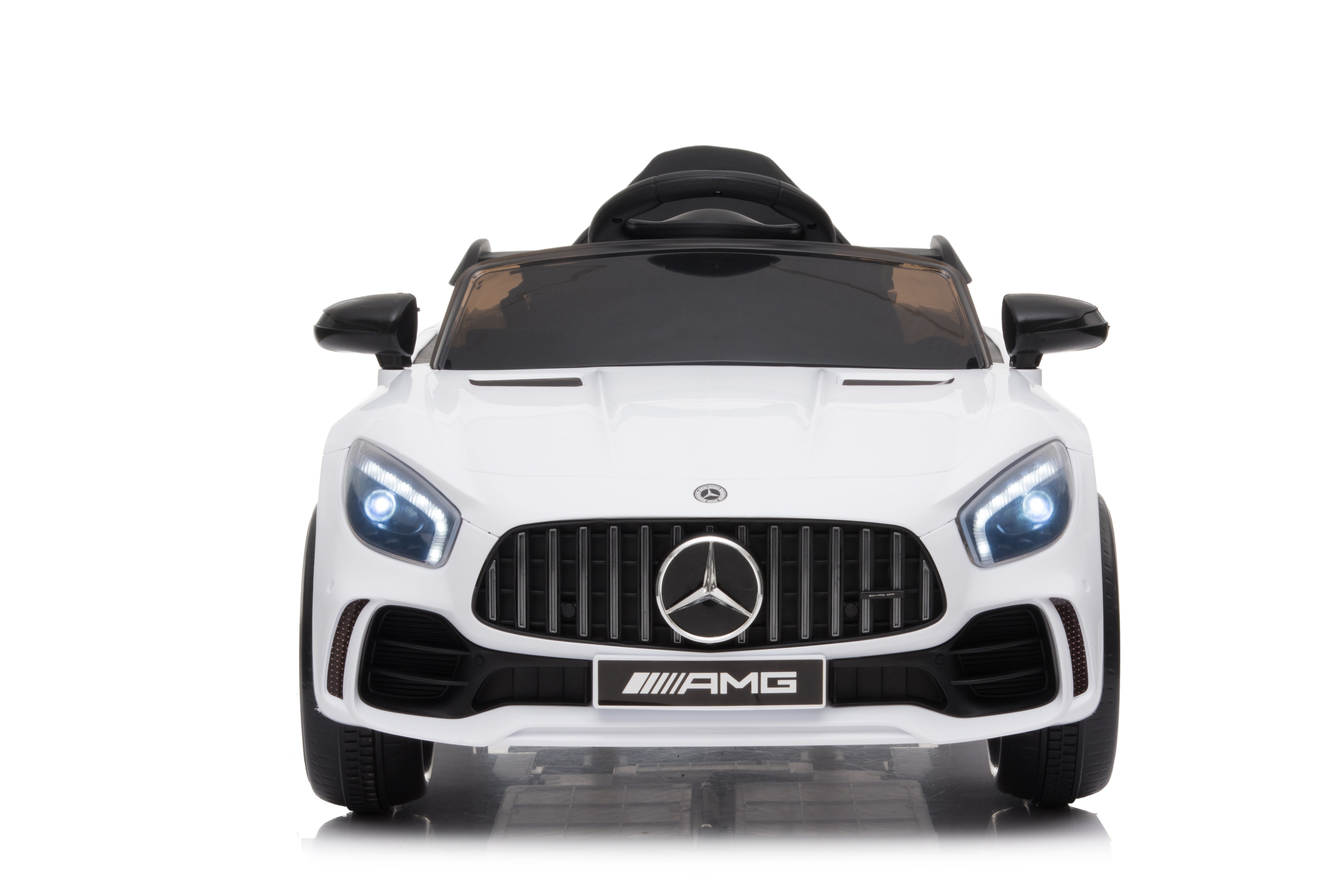 SKONYON 12V Licensed Mercedes Benz Kids Ride On Car Electric Vehicle with 2 Powerful Motors, LED Lights MP3 Music Horn, White