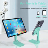 SKONYON Cell Phone Stand Angle Height Adjustable Cell Phone Stand for Desk Foldable Cell Phone Holder