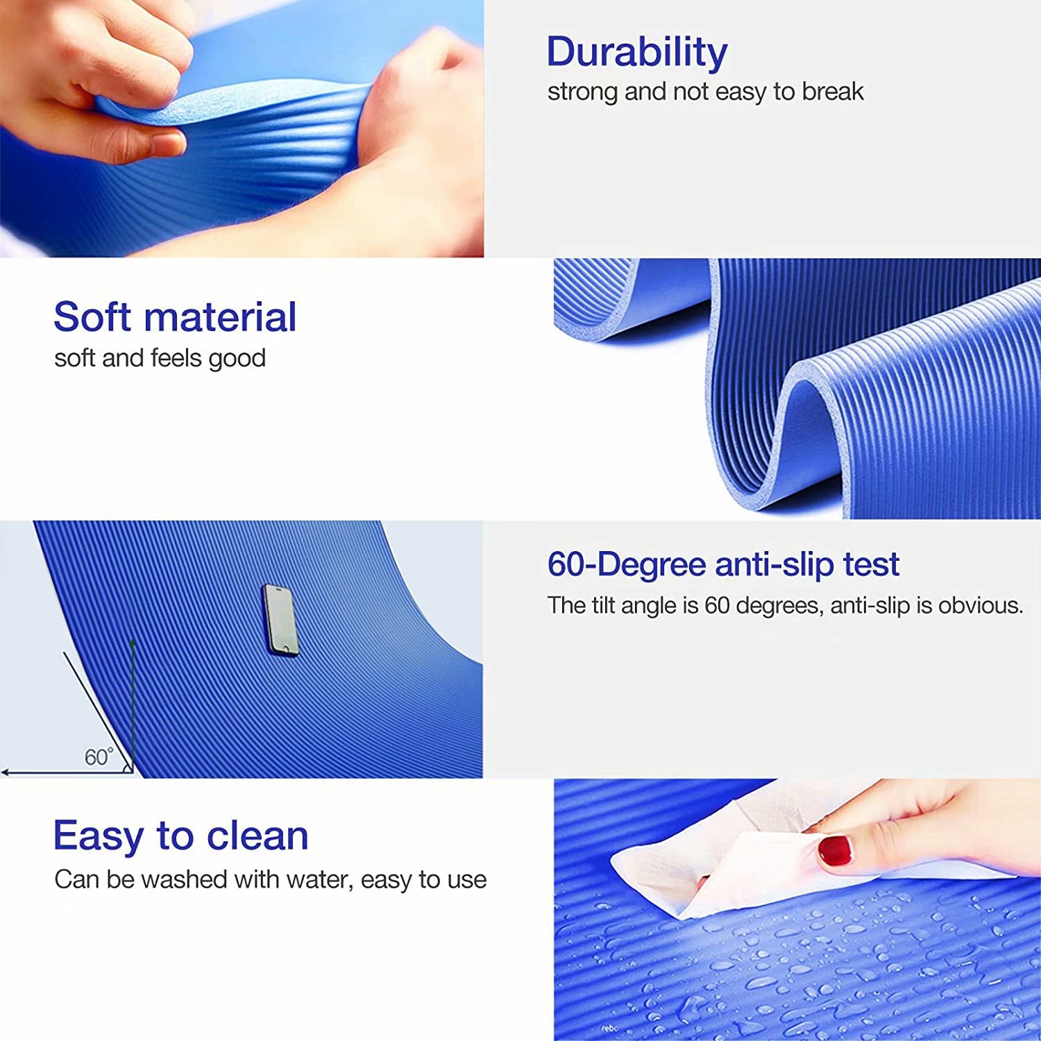 SKONYON Yoga Mat, All-Purpose 2/5-Inch High Density Foam Exercise