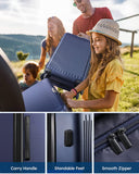 SKONYON Luggage Sets Expandable 3 Piece Set with TSA Lock 360¡ã Double Spinner Wheels 20/24/28 inch Hard Case Suitcase, Dark Blue