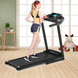 Home Gym Smart Fitness Equipment Foldable Motorized Treadmill 5" LCD Display with Air Spring, Manual Incline, MP3