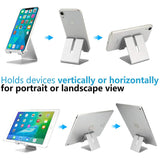 SKONYON Desk Cell Phone Stand Holder Aluminum Phone Dock Cradle Compatible with Switch (Silver)