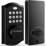 Keyless Entry Door Lock  Electronic Deadbolt Lock with Keypads, Auto Lock, 50 User Codes, Security Waterproof Keypad Lock. Easy to Install, Smart Lock for Front Door, Home Use, Apartment - All Black