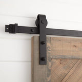 6.6 FT Sliding Barn Door Hardware Kit, Easy to Install, Perfect for Kitchen, Living Room, Bathroom, Fit 1 3/8"-1 3/4" Thickness Door Panel, Black