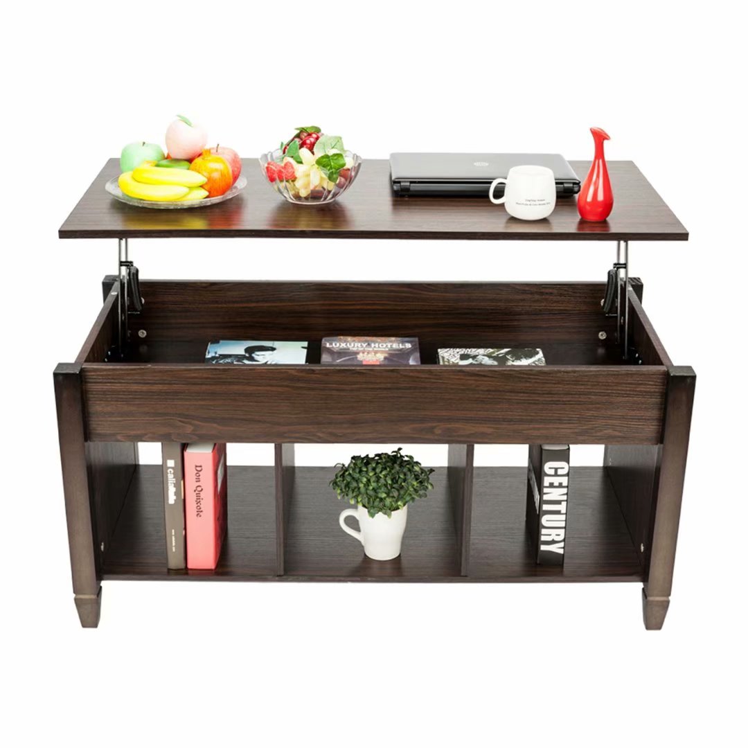 Coffee Table SKONYON Lift Top Coffee Table Modern Furniture Hidden Compartment and Lift Tabletop Brown