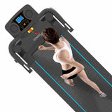 Black 1.0HP Electric Motorised Folding Running/Walking Fitness Treadmill Machine with LED Display