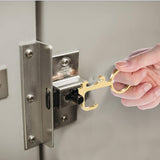 Antimicrobial Keychain Tool with Bottle Opener Brass Hygiene Door Opener (2 Pack)