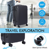 3-Piece Nested Spinner Suitcase Luggage Set with TSA Lock, Black