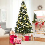 8Ft Artificial PVC Chrismas Tree W/Stand Holiday Season Indoor Outdoor Green