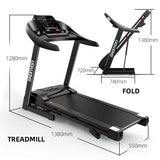 SKONYON 2.5HP Folding Treadmill Electric Motorized Running Machine with LCD Display and Cup Holder for Home Use