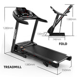 SKONYON 2.5HP Folding Treadmill Electric Treadmill with LCD Display and Cup Holder for Home Gym Fitness Exercise