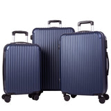 3-Piece Nested Spinner Suitcase Luggage Set with TSA Lock, Blue