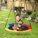 SKONYON Flying Saucer Tree Swing Indoor Outdoor Play Set Swing for Kids, Colorful
